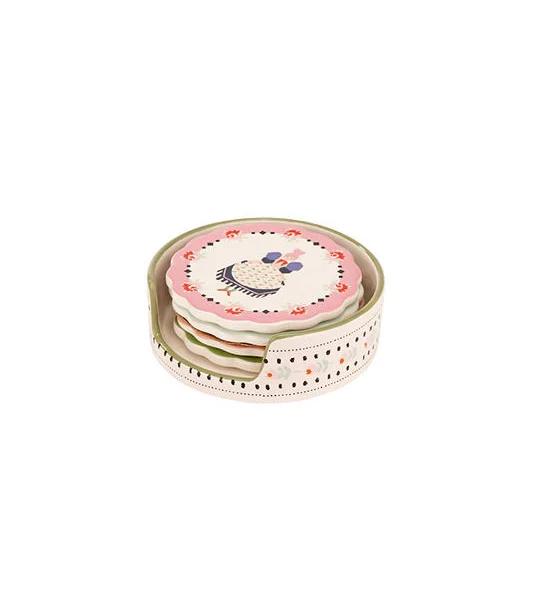 Cath Kidston Multi Set 4 Coaster Spring Bird Оригинал