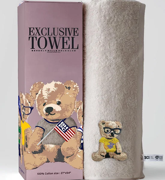 BEVERLY HILLS POLO CLUB EXCLUSIVE TOWEL Model BHPB015 Size 27X54 Inch Brown Color Оригинал