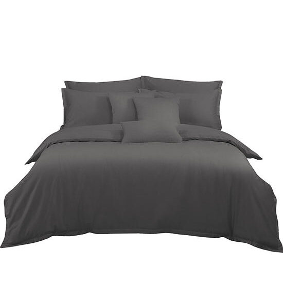 AKEMI King Quilt Cover TENCEL™ Lyocell Gladice Solid Collection | 1300 TC Leeds Charcoal Color Оригинал