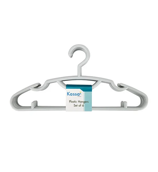 KASSA HOME KASSA HOME Cloth Hanger (004), 6 Pcs./Pack, Grey Color Оригинал