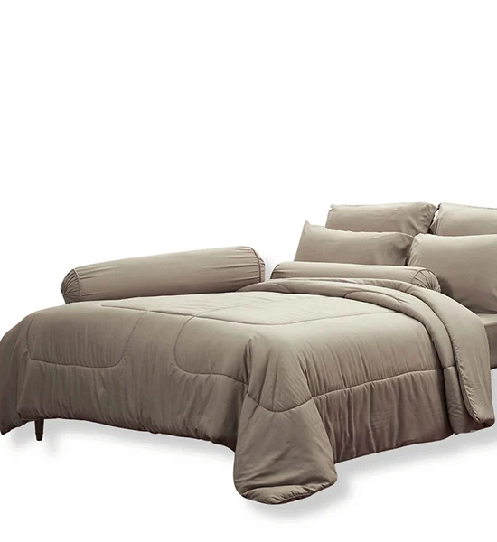 FOUNTAIN FITTED SHEET SET WITH COMFORTER 6 FT 6 PCS (King Size) FT BROWN02 Оригинал