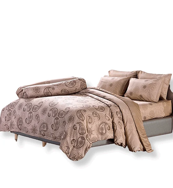 JESSICA BEDDING FITTED SHEET SET 5 FT 5 PCS (Queen Size) TENCEL 500 THREAD COUNTS T857 Оригинал