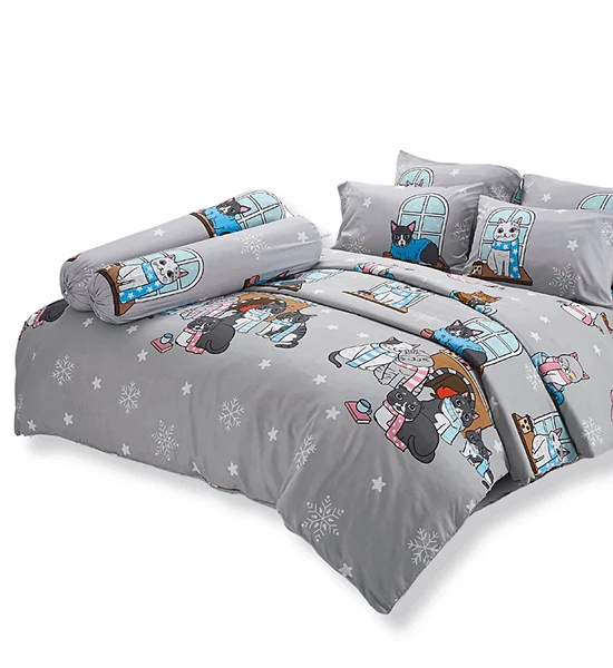 TULIP TULIP DELIGHT Fitted Sheet Set With Comforter 3.5 ft 4 pcs (King Size) DLC144 Оригинал