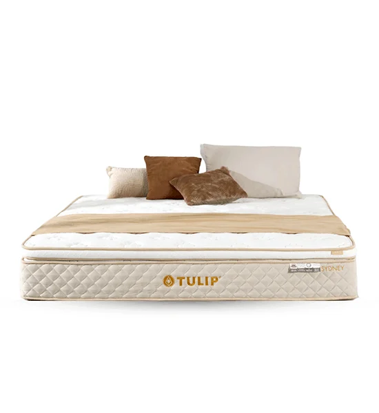 TULIP Pocket Spring Mattress Model SYDNEY+Topper Firm size 5 Feet cream Оригинал