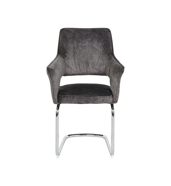 LIVING SOLUTIONS BY SB YOUTUBE CHAIR CHROME GREY VELVET Оригинал