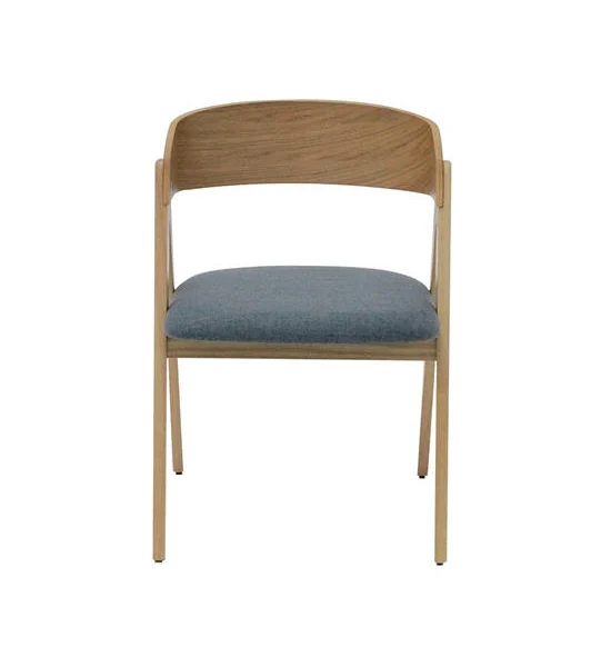LIVING SOLUTIONS BY SB WOGATA B CHAIR NATURAL RUBBER WOOD BLUE-GREY FABRIC Оригинал