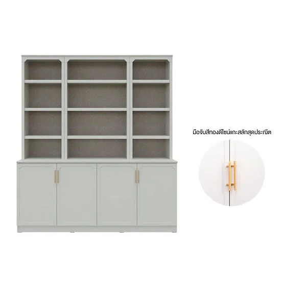 LIVING SOLUTIONS BY SB Quinn tall cabinet, 180 cm, in light grey Оригинал