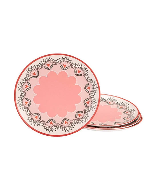 Cath Kidston White Set 4 Melamine Cereal Dinner Plate Cherry Оригинал