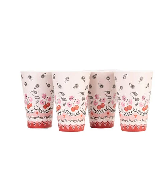 Cath Kidston White Set 4 Melamine Tumbler 245ML Cherry Оригинал