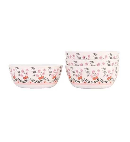 Cath Kidston White Set 4 Melamine Cereal Bowl Cherry Оригинал