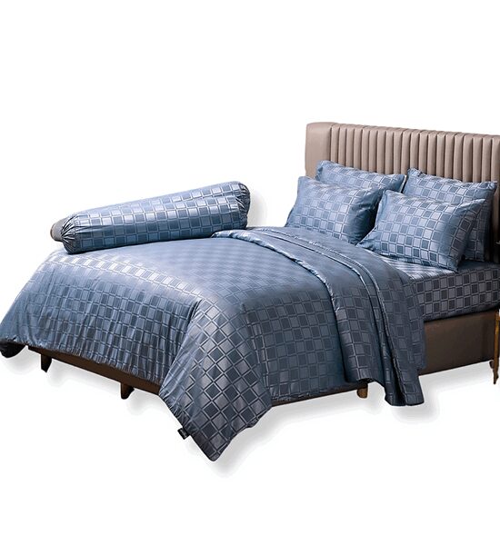 JESSICA BEDDING FITTED SHEET SET 5 FT 5 PCS (Queen Size) JACQUARD SILKSHINE 500 THREAD COUNTS QS764 Оригинал