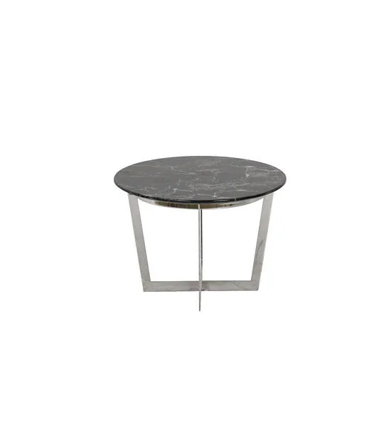 LIVING SOLUTIONS BY SB FIJI-D Side table Stainless Steel/Natural Stone Black Оригинал
