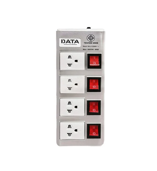 DATA DATA ปลั๊กไฟ มอก. 4 ช่อง 4 สวิตช์ 16A รุ่น HMDW4664 สายไฟยาว 5 เมตร Оригинал