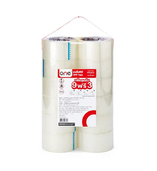 @ONE ONE เทป OPP ปิดกล่อง สีใส ขนาด 48 มม. x 45 หลา (แพ็ค 9 ฟรี 3) Оригинал
