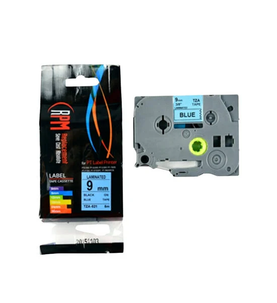 RPM Label Tape 9mm Black on Blue Оригинал