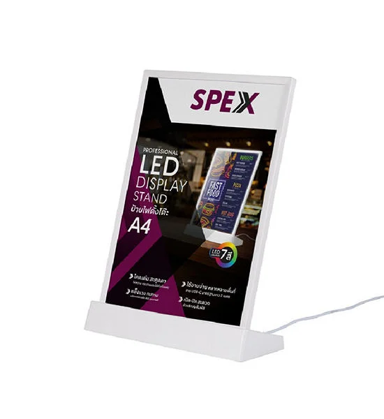 NO BRAND SPEX ป้ายโชว์เอกสารไฟ LED A4 แนวตั้ง สีขาว แสดงผล 7 สี Оригинал