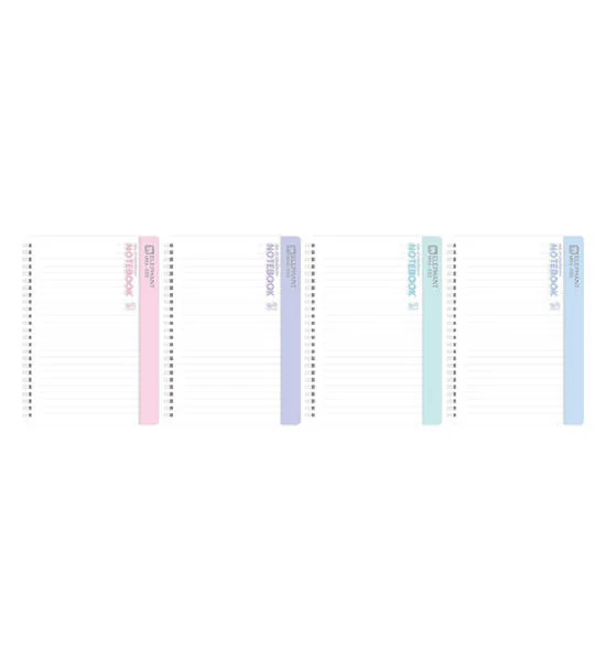 ELEPHANT ELEPHANT สมุดสันห่วงพลาสติก A5 90 แกรม 40 แผ่น คละสี 4 สี Оригинал