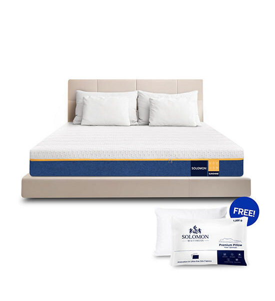 SOLOMON MATTRESS Sunshine 6 feet latex mattress, 8 inches thick, comes with 2 pillows Оригинал