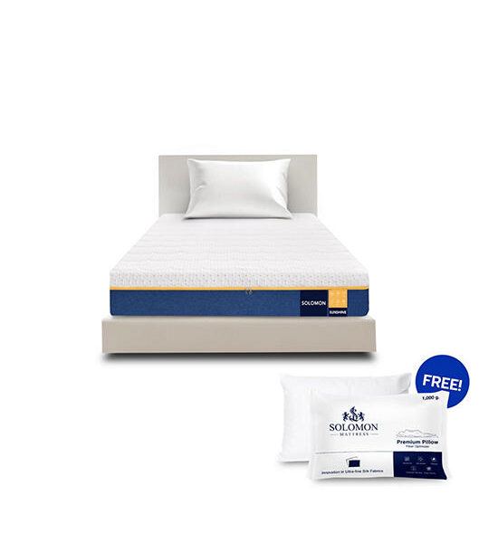 SOLOMON MATTRESS Sunshine 3.5 feet latex mattress, 6 inches thick, comes with 2 pillows Оригинал