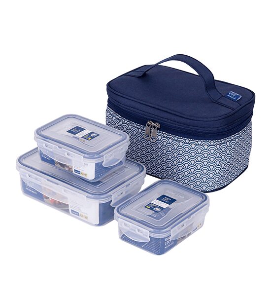 SUPER LOCK SUPER LOCK Food Preservation box with bag Japan Pattern Model 6115-AAA Blue Оригинал