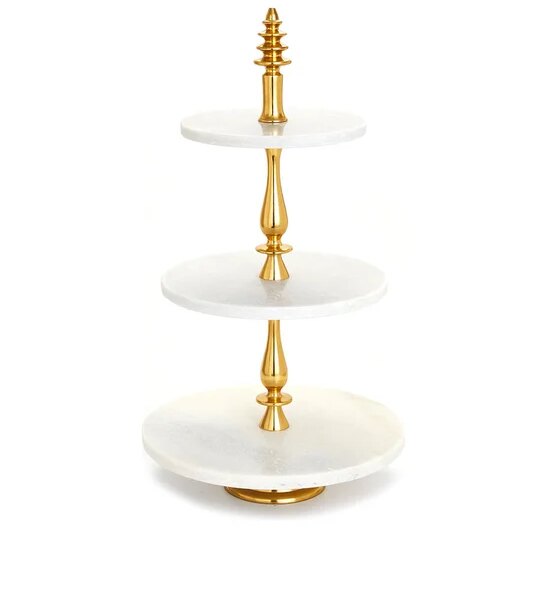 CENTRAL HOME 3 Tier Marble Tray ALU GO 12X56 cm. Gold Оригинал