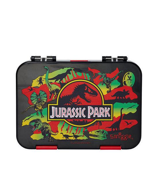 SMIGGLE Bento Lunchbox Medium Happy Jurassic Park Black Оригинал