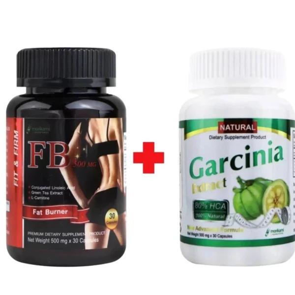 Капсулы для похудения Natural Garcinia Extract + FB 500mg Fat Burner Morikami Laboratories 30 + 30 капсул. Таиланд