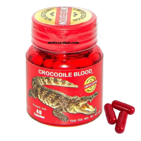 Капсулы Кровь Крокодила для борьбы с тяжёлыми патологиями Siam Snake Farm Crocodile Blood, 40 капсул. Таиланд