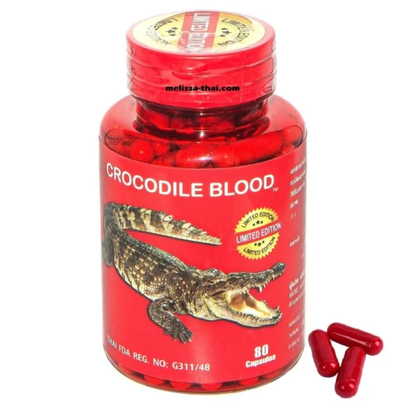Капсулы Кровь Крокодила для борьбы с тяжёлыми патологиями Siam Snake Farm Crocodile Blood, 80 капсул. Таиланд