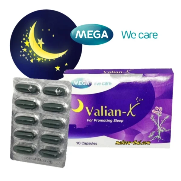 Капсулы от бессонницы с успокоительным эффектом Mega We Care Valian-X, 10 капсул. Таиланд