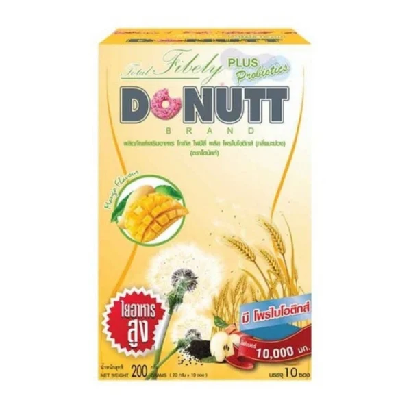 Клетчатка, пробиотик Donutt Total Fibely Plus Probiotics с высоким содержанием 10 000 мг. Манго. Таиланд