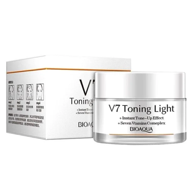 Крем дневной увлажняющий с Гиалуроновой Кислотой Bioaqua V7 Toning Light Cream, 50 мл. Таиланд