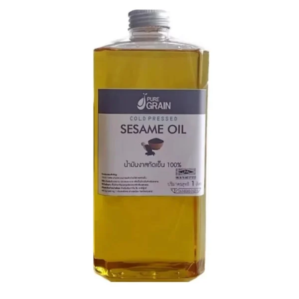 Кунжутное масло холодного отжима Pure Grain Sesame Oil 100% Cold Pressed 1000 мл. Таиланд