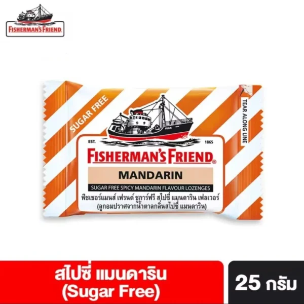 Леденцы от кашля и боли в горле Fisherman's Friend Sugar Free Flavour Lozenges, 25 гр. MANDARIN