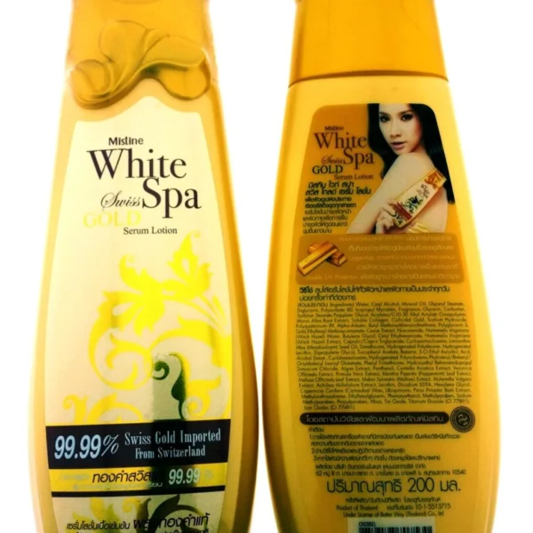 Лосьон-сыворотка для тела с Биозолотом Mistine White Spa Swiss Gold Serume Lotion, 200 мл., Таиланд