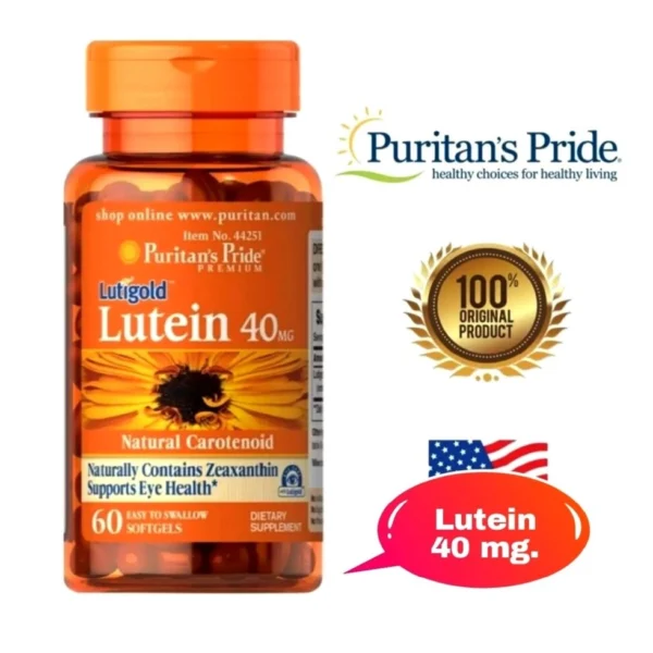 Лютеин для зрения с Зеаксантином Lutein with Zeaxanthin, Puritan's Pride, 40 mg. США