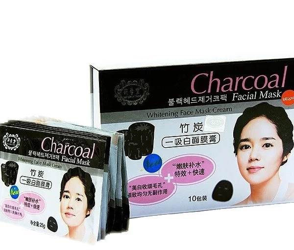 Маска для лица угольная для жирной и проблемной кожи Charcoal Facial Mask, 10 шт., Таиланд