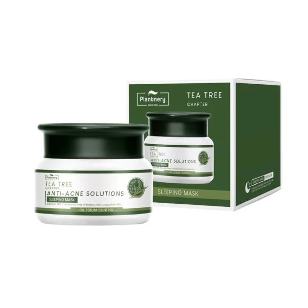 Маска ночная от прыщей с маслом чайного дерева Plantnery Tea Tree Sleeping Mask, 50 гр.