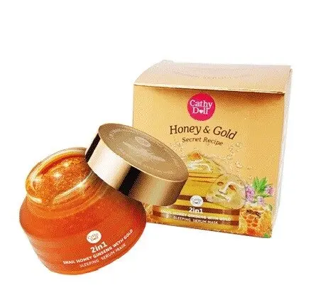Маска-сыворотка ночная с Улиткой, Женьшенем, Медом и Биозолотом Cathy Doll Honey  Gold Mask, 70 мл. Таиланд
