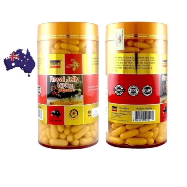 Маточное Молочко высококонцентрированная формула Costar Royal Jelly 1610 mg. 365 капсул. Австралия