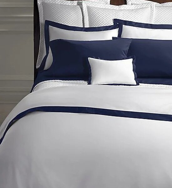 RALPH LAUREN HOME ORGANIC SATEEN BORDER Collection Duvet Cover American King Size Polo Navy American Оригинал