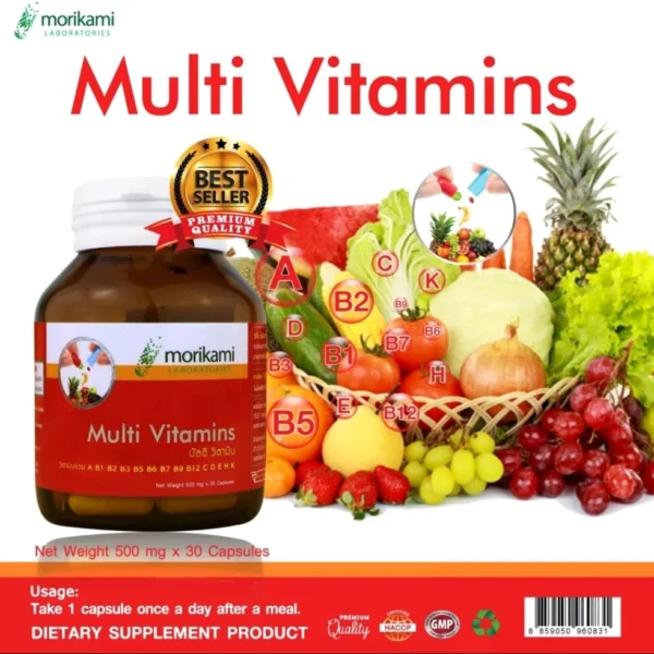 Мультивитаминный комплекс Multi Vitamins Morikami Laboratories, 30 капсул Таиланд