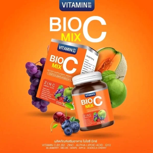 Мультивитаминный комплекс с Цинком BIO C Mix Plus Vitamin Alpha + Zinc, 30 капсул. Таиланд