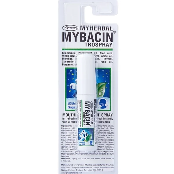 Спрей от боли в горле с охлаждающим эффектом Mybacin Trospray