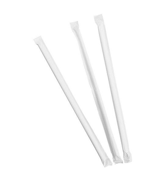 Zoftra Individually White Paper Wrapped Straws 21 cm. Оригинал