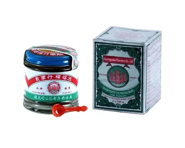 Натуральное средство от отравлений Порошок Я-Хом "5 Пагод" Ya-Hom Powder Five Pagodas Brand, 25 гр., Таиланд