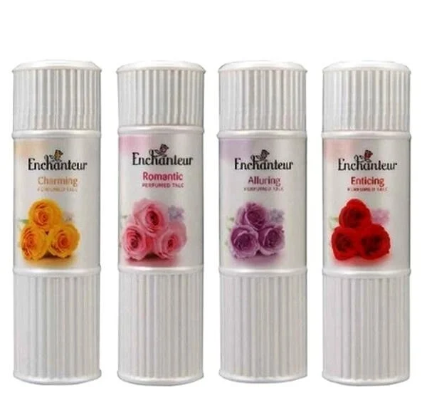 Натуральный парфюмированный женский тальк в ассортименте Enchanter Perfumed Talc, 100 гр., Таиланд