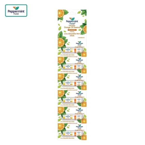 Назальный тайский ингалятор с маслом Апельсина Peppermint Pield Orange Oil Essence, 2 мл. Таиланд 6 ШТ.