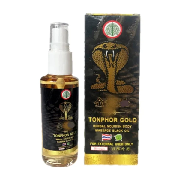 Обезболивающее масло змеиное Cobra Gold Herbal Massage Oil Ton Pho Brand, 50 мл. Таиланд