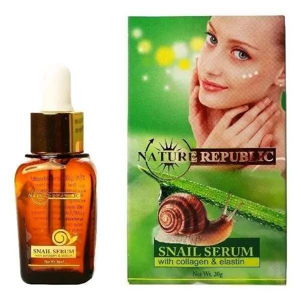 Омолаживающая сыворотка со стволовыми клетками Улитки, Коллагеном Nature Republic Snail Serum, 20 мл., Таиланд